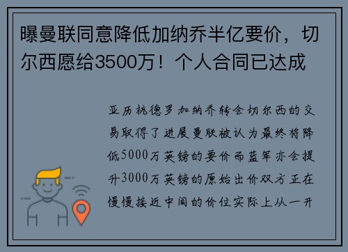 曝曼联同意降低加纳乔半亿要价，切尔西愿给3500万！个人合同已达成